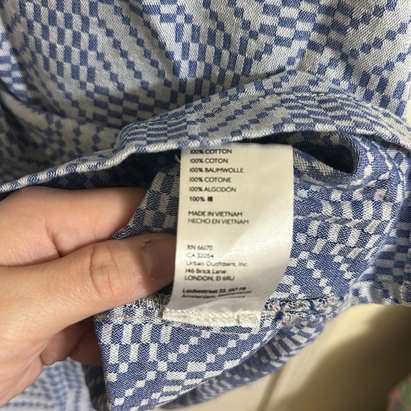 EUC Urban Outfitters Jacquard Check Camp Collar Overshirt Long Sleeve - Picture 7 of 7